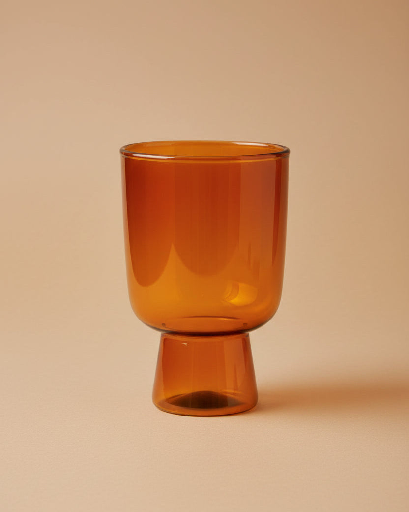 Amber Pedestal Glass