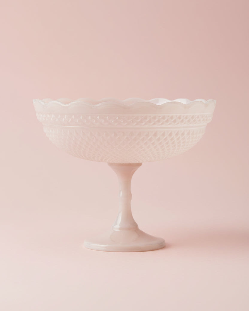 Scalloped Footed Bowl - Blush
